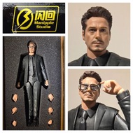 閃回 Tony Stark  頭雕+Body+眼鏡 ( 比例1/12 )