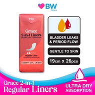 BW - Grace Regular Liners for Period Flow & Bladder Leaks (19cm, 26pcs/pack)