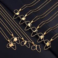 1pc 3cm Africa Map Pendant Necklace, Different Country Charms (Kenya, Cameroon, Senegal, Ghana, Moro