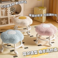 Small Stool Soft Covered Universal Wheel Low Stool Shoe Changing Stool Living Room Pulley Low Stool 