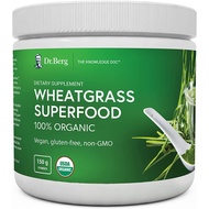 Dr. Berg's Wheatgrass Superfood 5.3 oz Powder - Raw Juice Organic Ultra-Concentrated Rich in Vitamins and Nutrients - Chlorophyll and Trace Minerals - Gluten-Free Non-GMO