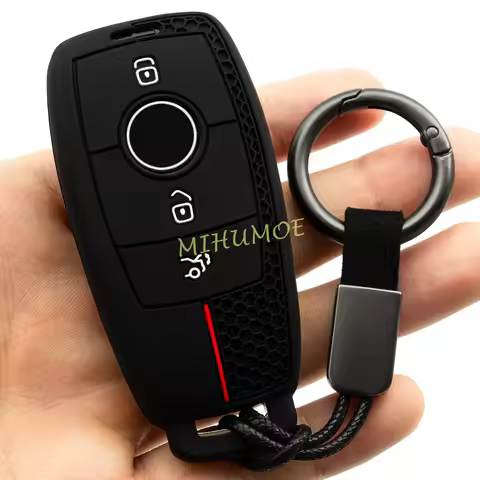 Silica Gel 3 Buttons Car Key Fob Chain Case Cover For Mercedes Benz A C E S Class GLA GLB GLC GLE GL