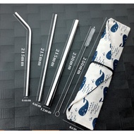 New 5pcs reusable straw stainless steel metal pipette mixing