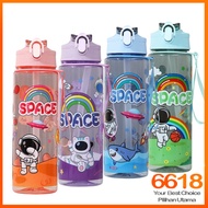 800ml Air Botol Dengan Straw Dan Tali Botol Air Sekolah Mudah Alih Comel Air Botol Perjalanan Luar U