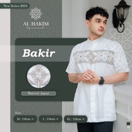 Baju Muslim Pria Koko Premium Lengan Pendek Al Hakim Bakir Putih