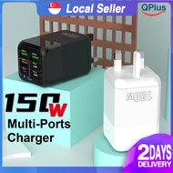 150W 6 Ports Usb C PD Fast Charger 150W Type c Wall Adapter Super Fast Charging for Phone Multi Devi