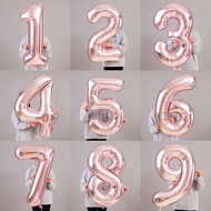 1pc 32inch Number 0-9 Balloon Rose Gold Foil Ballon Christmas Decoration