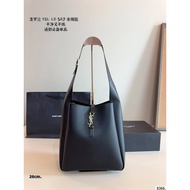 SAINT LAURENT SAINT LAURENT YSL LE5A7 Gold Logo Hook Buckle Opening Closing Soft Grained Cowhide Hob