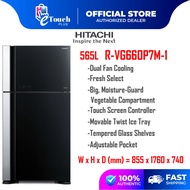 Hitachi 565L 2 Door Inverter X Refrigerator With Fresh Select Function R-VG660P7M-1(GBK) peti sejuk 