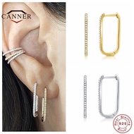 CANNER 100 Real 925 Sterling Silver U-shaped Zircon Trend Stud Earrings For Women Piercing Earring Earings Jewelry Pendientes