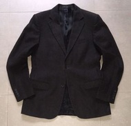 Used ZARA MAN EUR48,USA38 葡萄牙製麻紗修身黑色西裝外套(180/70著用合身不緊繃)