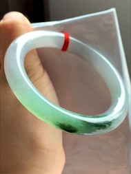 冰種 天然翡翠 緬甸 A玉 玉鐲 • 糯冰種花青翡翠圓鐲