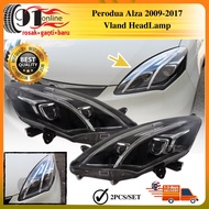 Vland Perodua Alza Projector Head lamp light lampu depan light With Light Bar