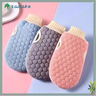 TAMAKO Bath Glove, Body Washing Dead Skin Removal Body Cleaning Scrub Mitt, Durable Exfoliating Rubb