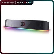 Redragon GS560 RGB Desktop Soundbar, 2.0 Channel Computer Speaker with Dynamic Lighting Bar Audio-Li