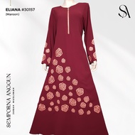 JUBAH MUSLIMAH - Bersulam & Nursing, 4 warna | ELIANA #30157