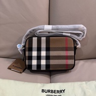 Burberry 巴寶莉 格紋相機包/斜背包/黑色款/全新閒置美品