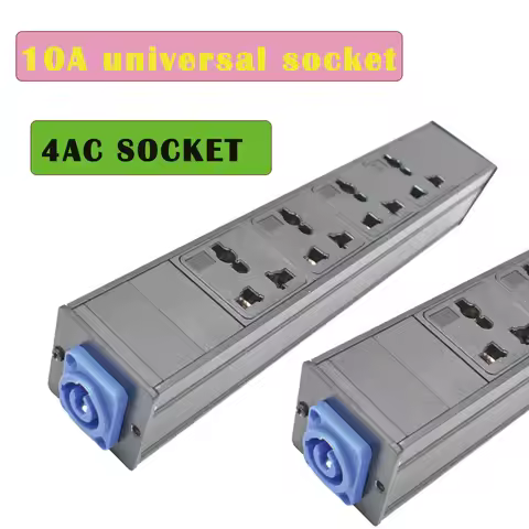 4AC 10A Universal Socket PDU Power Strips Schuko Powerlink Box Power Amplifier Audio 3P Aviation Plu