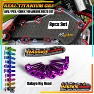 REAL TITANIUM GR5 HONDA CLICK160/ADV160/PCX160 AIRBOX BOLTS SET (8pcs) Skru Titanium Skru GR5