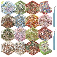 16Pcs 3D Cartoon Scene Stickers Reusable DIY 3D House Stickers Set for Decoration SHOPCYC0726