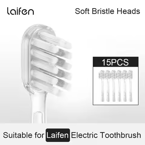15pcs Brush Head Compatible with LaiFen LFTB01-P-A-S Sonic Electric Toothbrush Vacuum Packaging