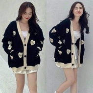 Swe LOVE CARDI OVERSIZE Women OUTFIT KOREAN LOOK Button Button Button