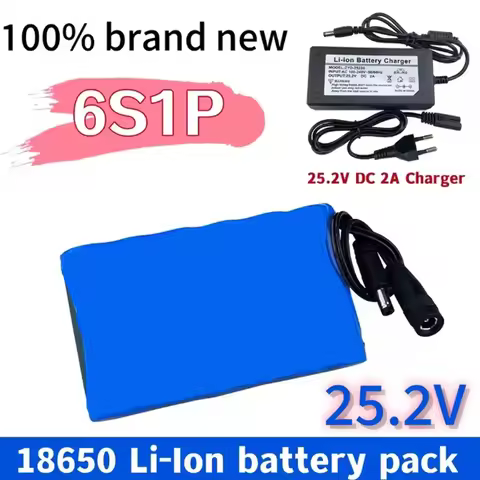25.2v 50000mAh 6s1p 18650 rechargeable lithium battery pack, suitable for electric scooter bicycle b