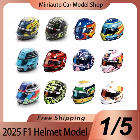 New In Stock Spark 1:5 2025 F1 Series Racing Helmet Simulation Resin Models Mclaren Norris George Ru