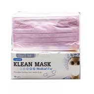 หน้ากากอนามัย Klean Mask สำหรับใช้ครั้งเดียว 1 กล่องมี 50 ชิ้น v fit 1 กล่องบรรจุ 30ชิ้น