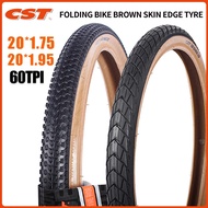 CST 20 inch Bicycle tires 406 20X1.75 20X1.95  Brown Skin edge retro Folding Bike Tyre C1820D C1959