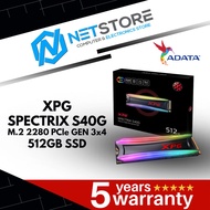 ADATA XPG SPECTRIX S40G RGB 512GB PCIe M.2 2280 SSD Solid State Drive AS40G-512GT-C