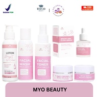 TERLARIS [READY] MYO BEAUTY SET SKINCARE WHITENING GLOW 1 SET 4 ITEM + FREE POUCH | SERUM VIRAL BRIG