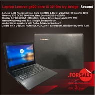 Laptop Second Lenovo G400 Core i5 Gen 3 RAM 4 GB SSD 128 GB 14 Inch