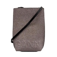 Ganni Shoulder Bag Purse dark pink Brown mini lame leather Direct from Japan Secondhand