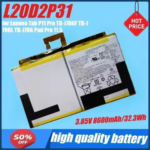 3.85V 8600mAh/32.3Wh L20D2P31 Battery for Lenovo Tab P11 Pro TB-J706F TB-J706L TB-J706 Pad Pro 11.5