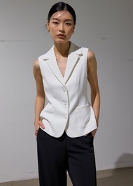 Aika Lightweight Tailored Button Down Vest Top