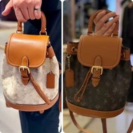 Coach Harper Carriage Print Backpack Mini Bag - Lady Bag Backpack 687
