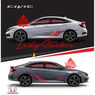 HONDA CUTTING STICKER CAR STICKER CIVIC TYPE R CAR STICKER CIVIC TYPE R HACTBACK TURBO RACINGHONDA