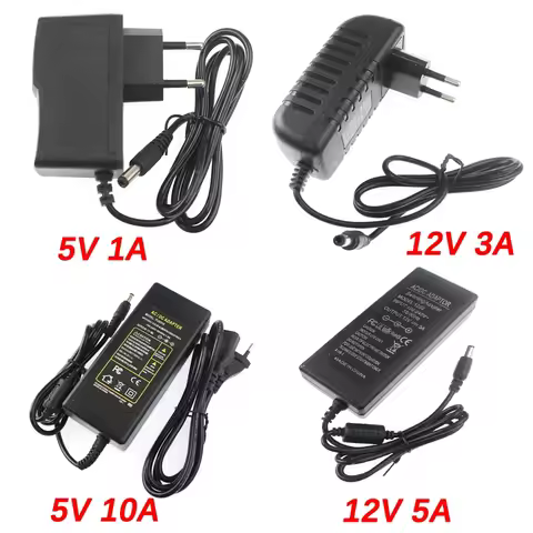 AC-DC 5V 12V 24V Power Supply Adapter 1A 2A 3A 5A 6A 8A 10A Power Adapter EU/US 220V To 12V Universa