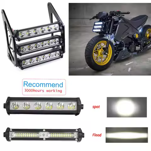 Motorcycle Headlight Headlamp Light Waterproof Front Fork Light Lamp With Bracket For Honda Grom MSX