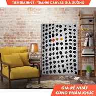 Wall painting, Abstract Dots Minimalist Wall Art Decor, Contemporary Monochrome, Black Yellow Red Do