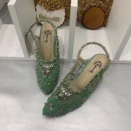 HIJAU Novaria Sage Green Wedding Shoes 7cm Tofu