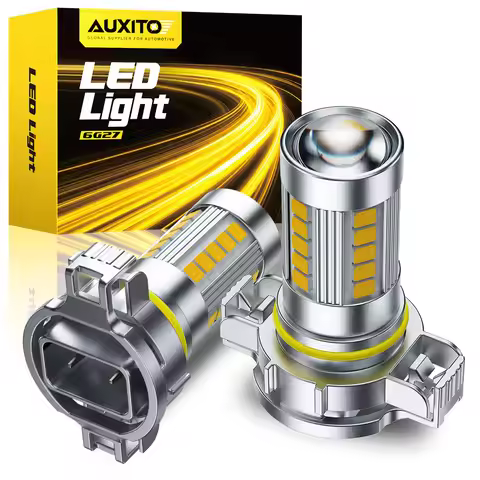 AUXITO 2Pcs Yellow 5202 H16(EU) LED Fog Lights With Projector LENS H11 H8 H16(JP) H10 9006 HB4 LED F