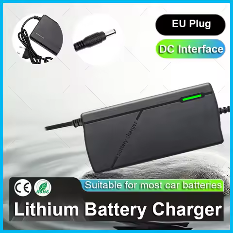 12V/24V/36V/48V Battery Charger 2A/3A/5A Lithium Battery Pack 12.6/29.4/42/54.6V DC Output EU Plug E