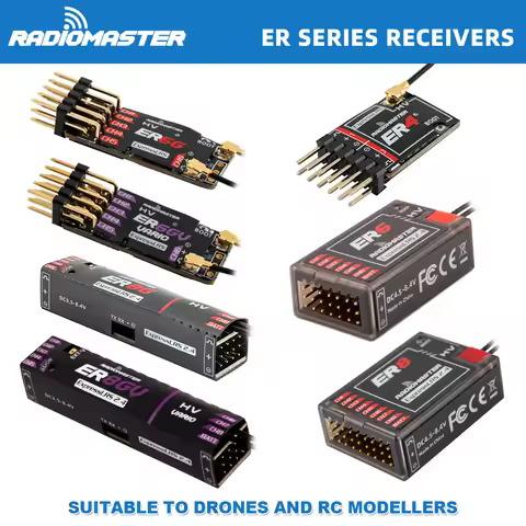 Radiomaster PWM Mini Receiver ER4 ER6 ER6G ER6GV ER8 ER8G ER8GV 4-8CH CRSF ExpressLRS 2.4GHz 100mw f