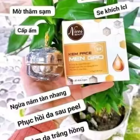 Kem Face Men Gạo 25g Nicos Trắng Sáng Đều Màu Da. Hỗ Trợ Giảm Thâm Sạm Nám Tàn Nhang, Se Khít Lỗ Châ
