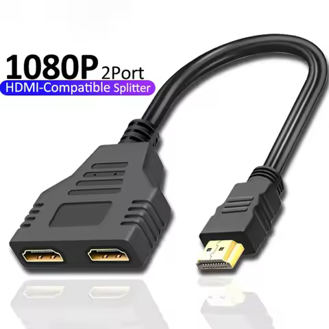 Plug&Play HDMI Splitter Cable 1 Male to 2 Female 30cm - 4K 3D ARC Support for Soundbar/Samsung QLED 