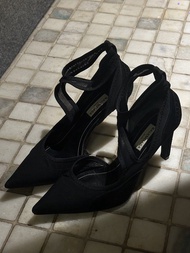 Vintage Balenciaga Black Mesh Pointed Toe Heels Size 38