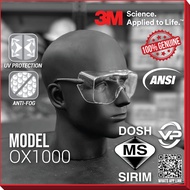 3M OX1000 SAFETY EYEWEAR 12163 OVER SPECTACLES OX 1000 PROTECTIVE GLASSES ANTI FOG CLEAR TRANSPARENT