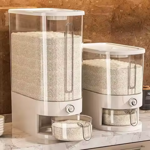 New Insect-proof Rice Storage Container 5/10KG Moisture Proof Dry Food Dispenser Rice Sealed Box Gra